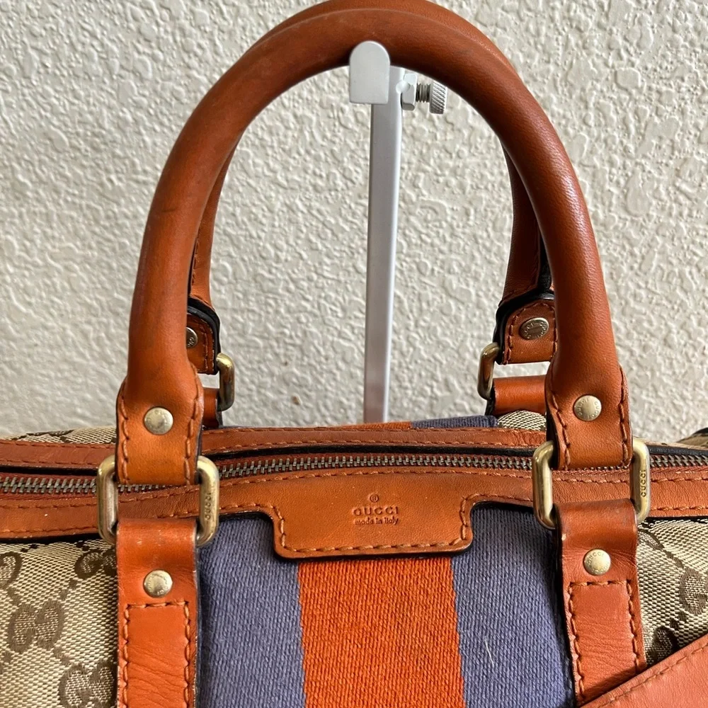 Gucci Beige and Orange Canvas Boston bag - Picture 11 of 16